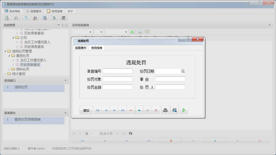 违规处罚信息窗口