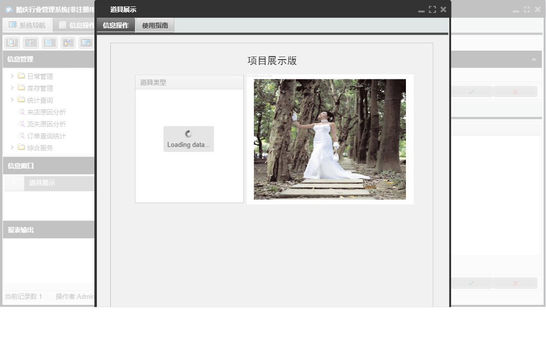 道具展示信息窗口